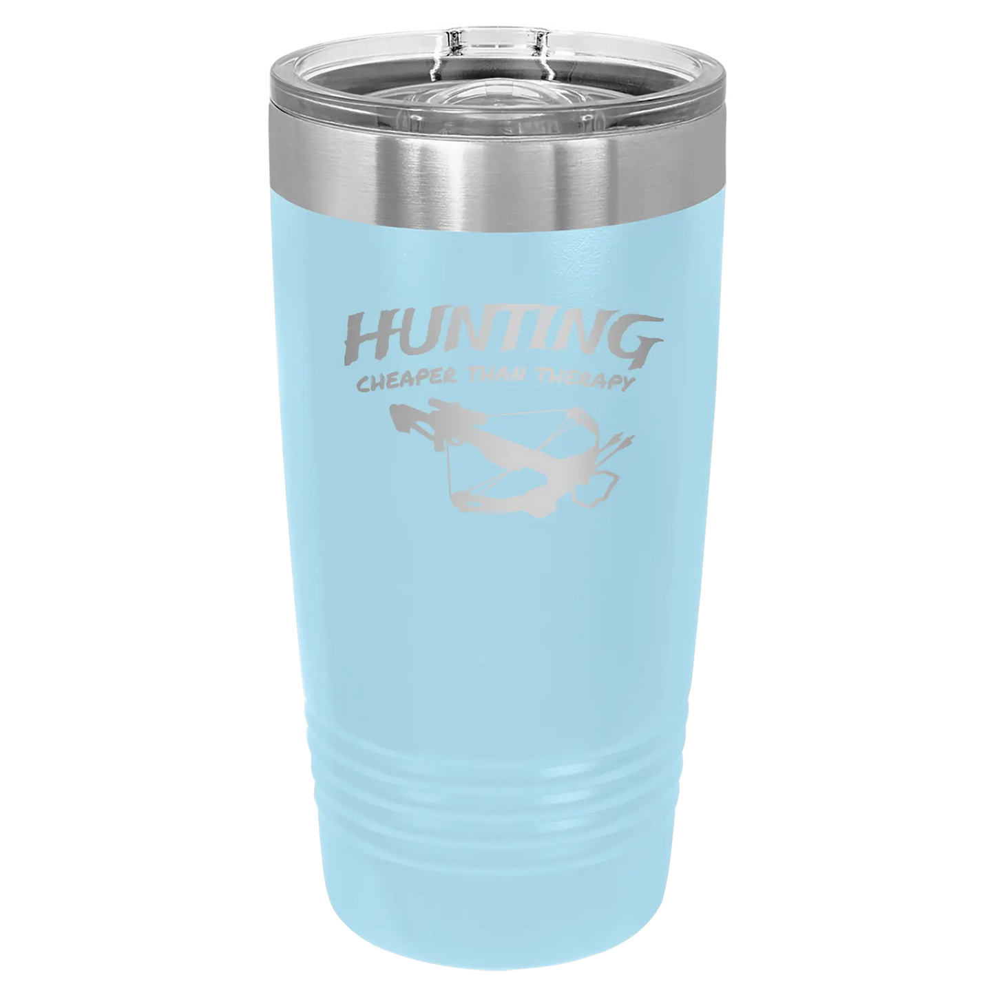 Hunting Cheaper than Therapy 20 oz Tumbler | Light Blue